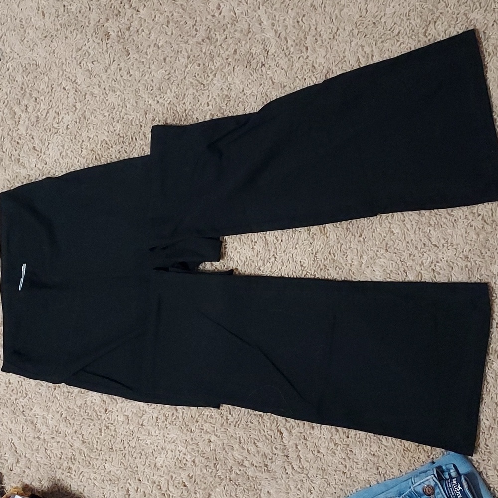Black leggings wide bottoms